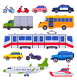 public transport taxi car vehicle city train vector image vector image