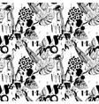 seamless pattern of tropical birds palms flowers vector image