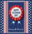 happy veterans day badge vector image