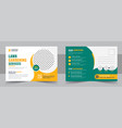 lawn mower garden or landscaping service postcard vector image vector image