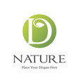letter d initial natural logo template design vector image