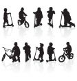 people silhouettes vector image
