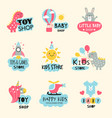 baby store kids shop labels collection clothes vector image