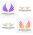 set luxury wings logo design template icon vector image