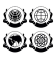 set of emblems globes vector image