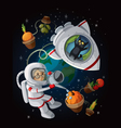 granny astranaut in the open space vector image