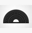 measuring tool black plastic protractor vector image