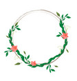 branches with green leaves and flowers on a white vector image