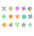 cartoon pinwheel paper propller kid toy set vector image vector image