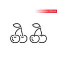 cherry line icon vector image