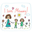 kids drawing mothers day vector image