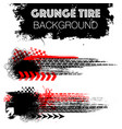 black and red grunge tire banners vector image