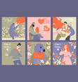 collection valentines day cards vector image vector image