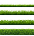 green grass borders set isolated background vector image