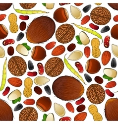 Seamless pattern with of nuts Royalty Free Vector Image