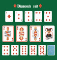 playing cards diamonds set vector image