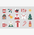 christmas and new year celebration icons vector image