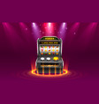 3d slots machine wins jackpot isolated vector image vector image