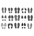 footprints silhouette footsteps boot sneaker vector image
