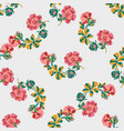 hand drawn flowers roses branch leaves seamless vector image vector image
