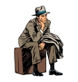male passenger waiting travel trip style retro vector image