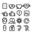 web line icons website navigation flat design vector image