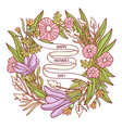 happy mothers day beautiful floral wreath greeting vector image vector image