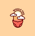 logo whale tail simple mascot style vector image vector image