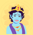 portrait little krishna happy vector image