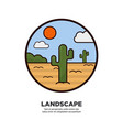 landscape scenery design desert and cactus trees vector image