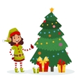 santa claus kids cartoon elf helpers vector image vector image
