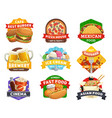 fast food icons burgers sandwiches restaurant vector image vector image