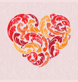 floral grunge heart red vector image