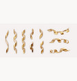 golden 3d serpentine set ribbongolden vector image vector image