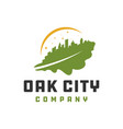 oak leaf city logo vector image vector image