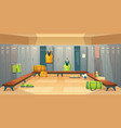 changing room with lockers for sports vector image vector image