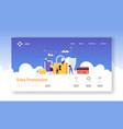 network security landing page data protection vector image vector image