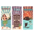 retro set of banners with hawaiian symbols vector image vector image