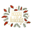 happy holidays vintage greeting card vector image vector image