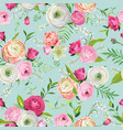 floral seamless pattern with pink flowers vector image vector image