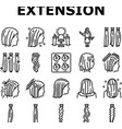 hair extension salon procedure icons set vector image