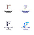 letter f big logo pack design creative modern vector image