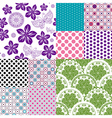 set vintage colorful patterns vector image