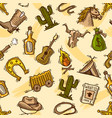 cowboy seamless pattern color vector image vector image
