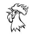 hand drawn of black rooster on white vector image vector image