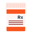 rx pills plastic orange jar icon flat isolated vector image
