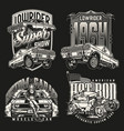 american custom cars vintage emblems vector image