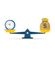 balance scale money and time icon compare vector image