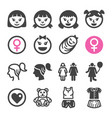 girl icon set vector image vector image