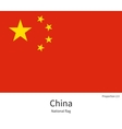 national flag of china with correct proportions vector image